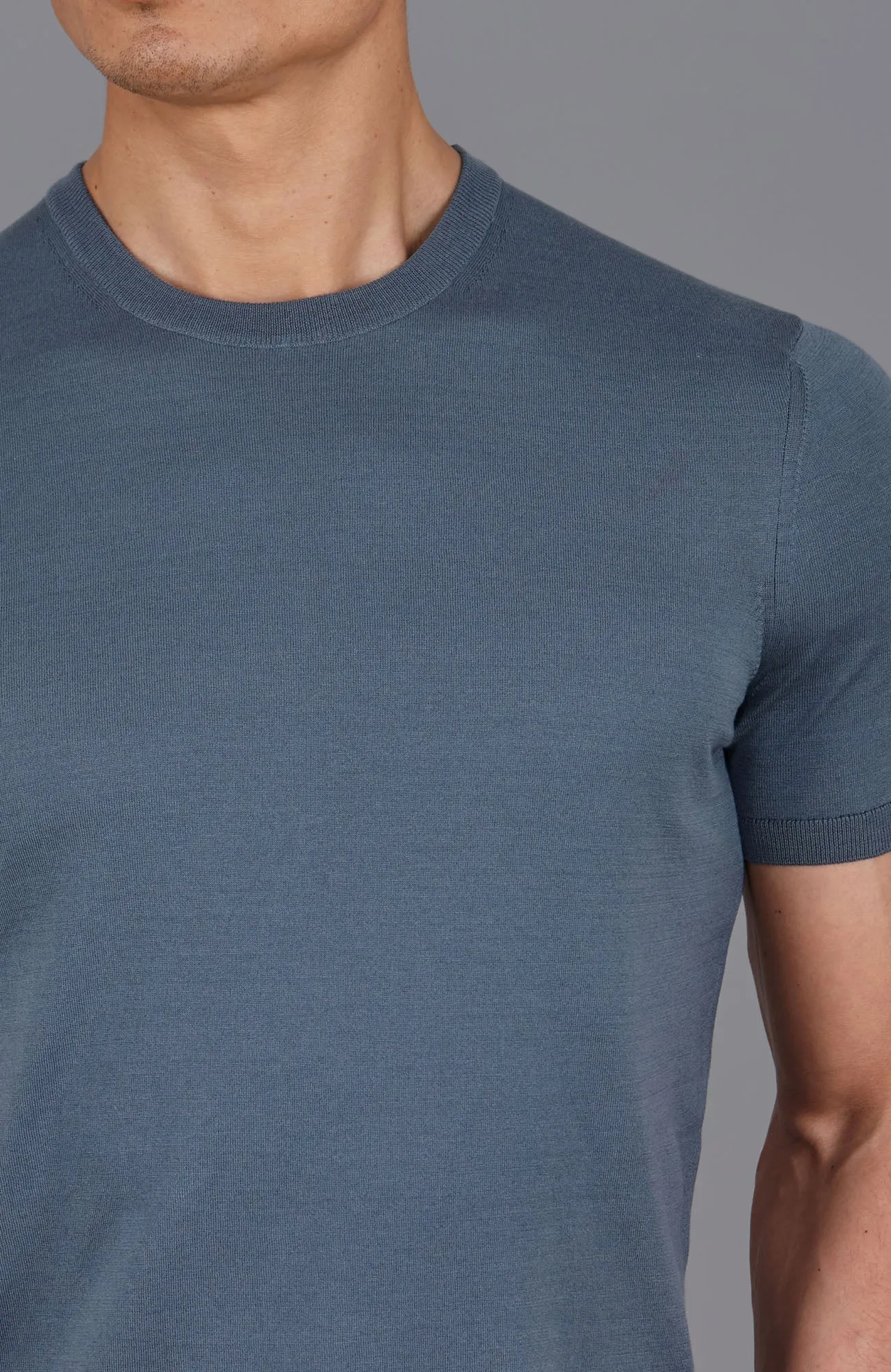 Mens Superfine Mercerised Cotton Knitted T-Shirt