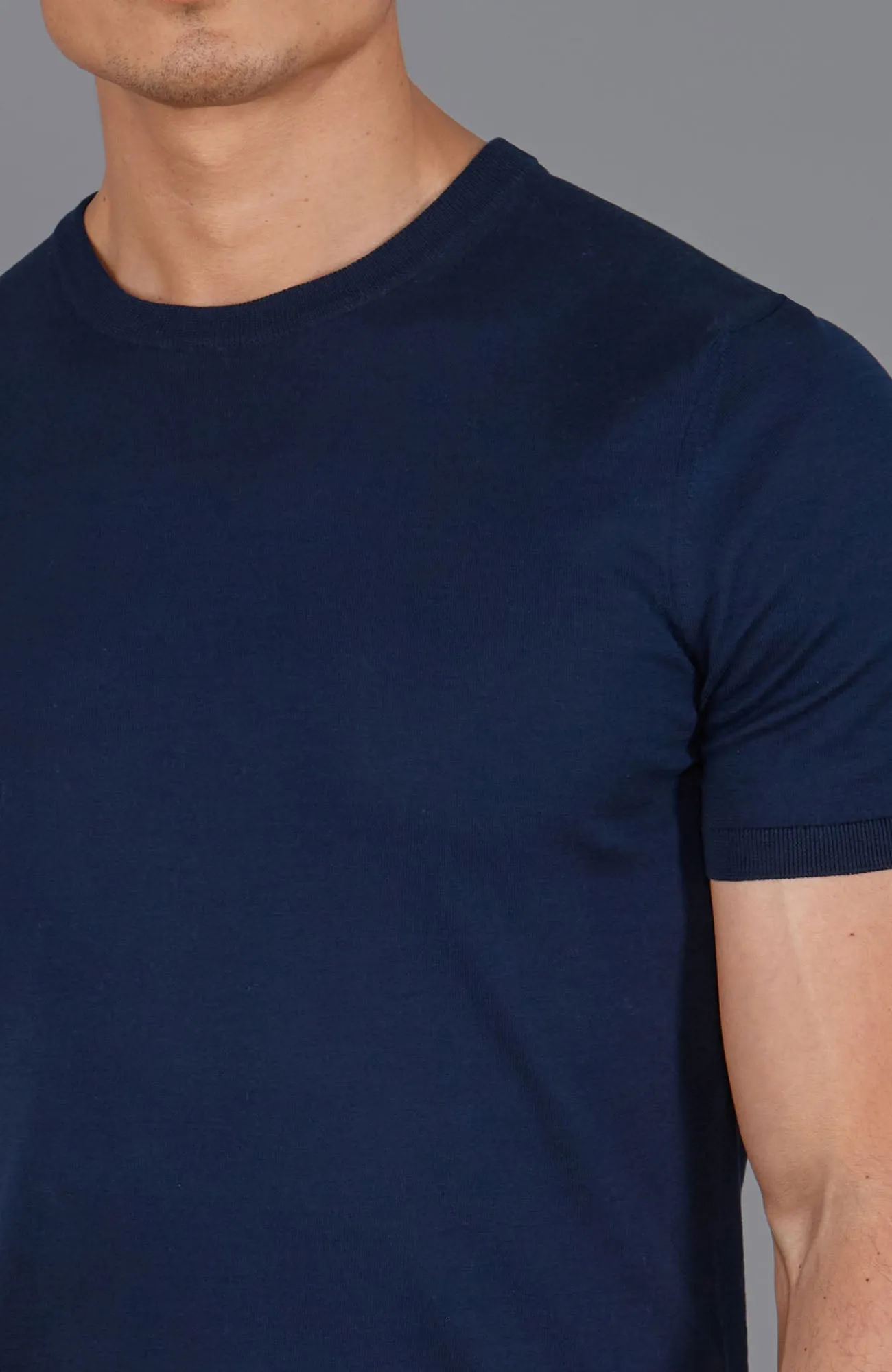 Mens Superfine Mercerised Cotton Knitted T-Shirt