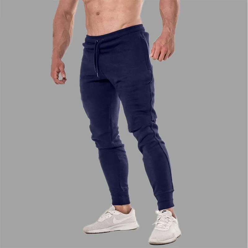 Mens Sweat Fitness Slim Fit Trousers with Pockets