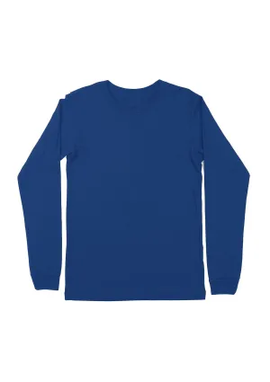 Mens T-Shirts Long Sleeve Crew Neck Royal