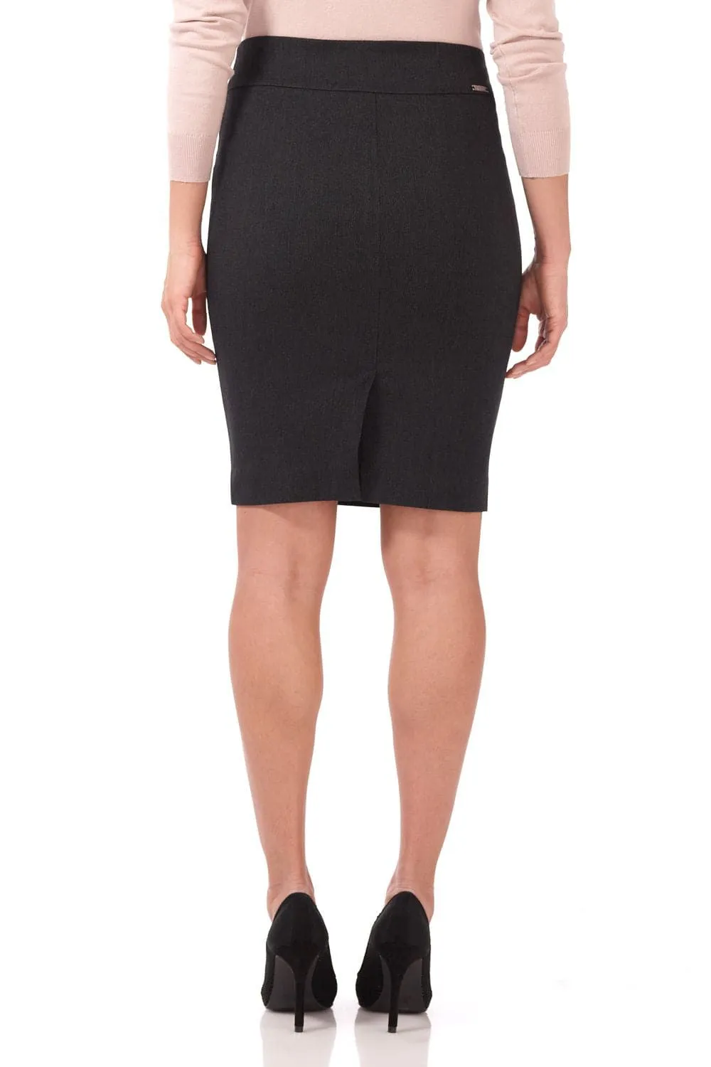 Midi Pencil Skirt with Pull-on Style Design