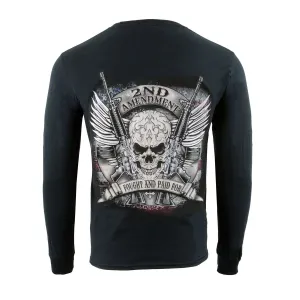 Milwaukee Leather BCC117000 Men's Black '2nd Amendment' Long Sleeve