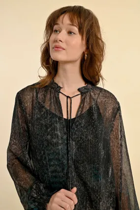 Molly Bracken Sheer Black Blouse