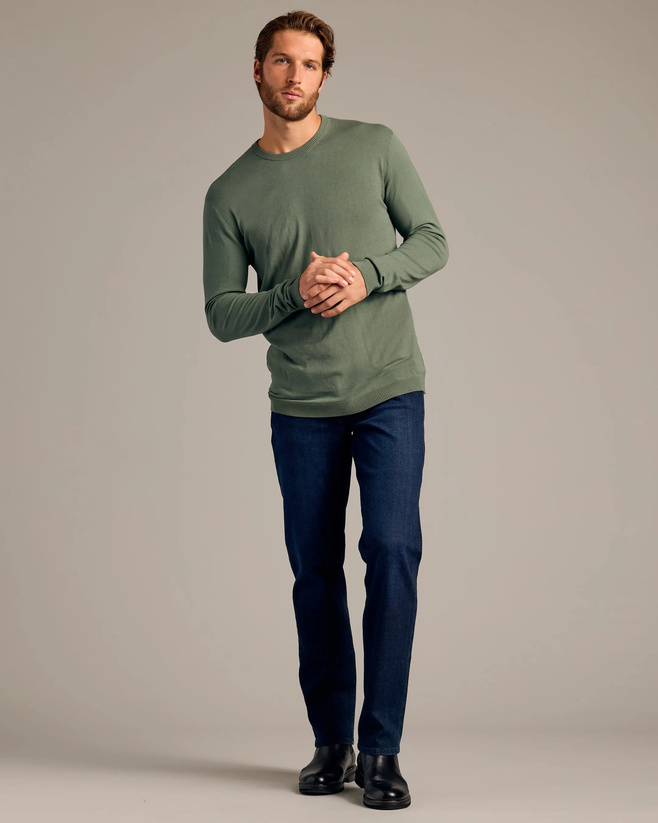 Moss Dressy Crew Neck Sweater