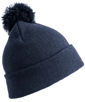 Navy - Junior pom pom beanie