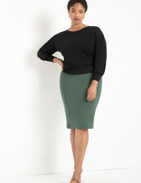 Neoprene Pencil Skirt in Mallard