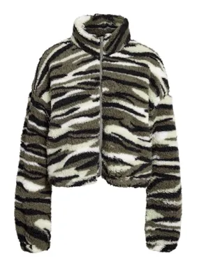 Noisy May - Soft Tiger Stripe Fleece in Charcoal