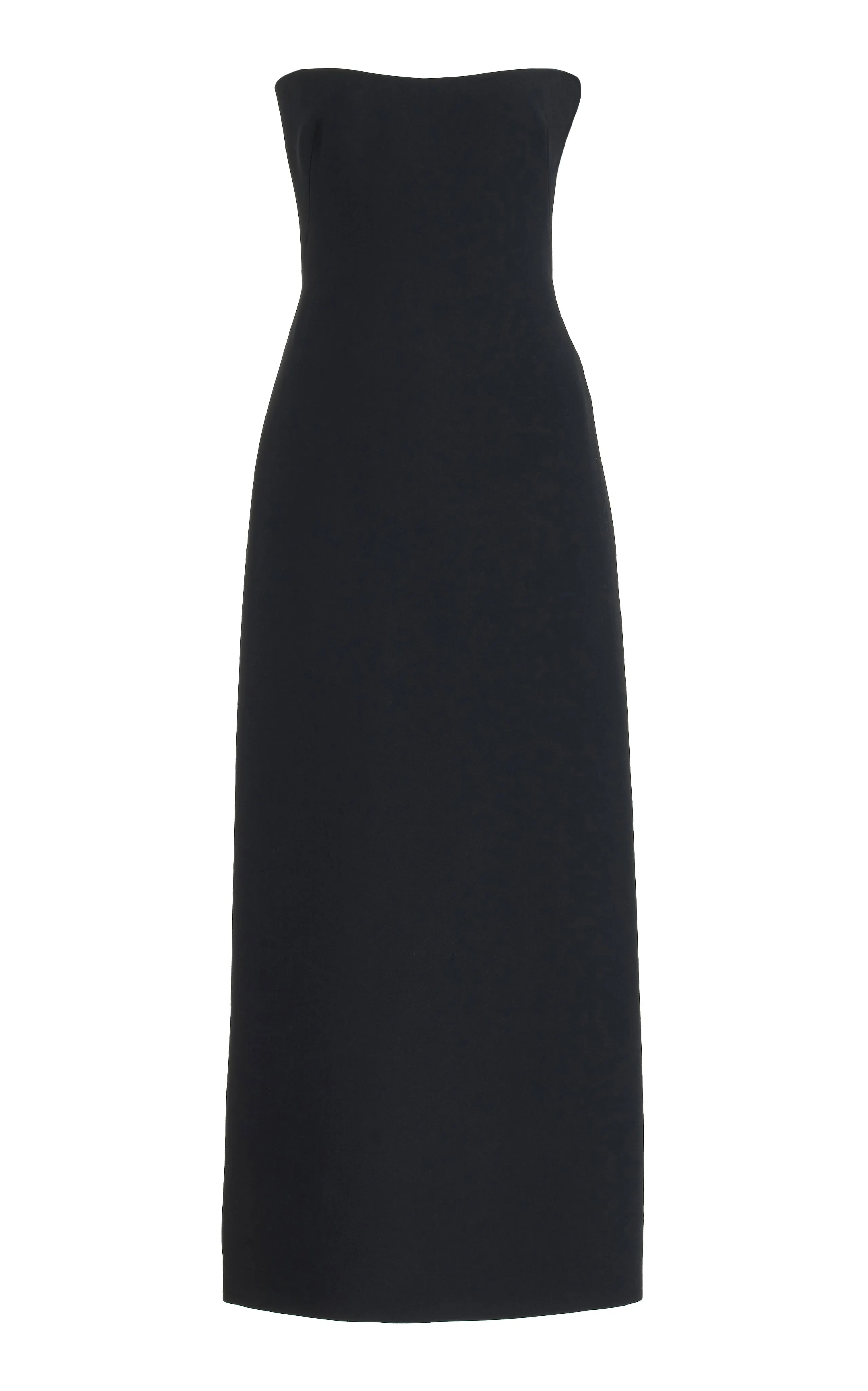 Opus Maxi Dress in Black Wool Silk Cady