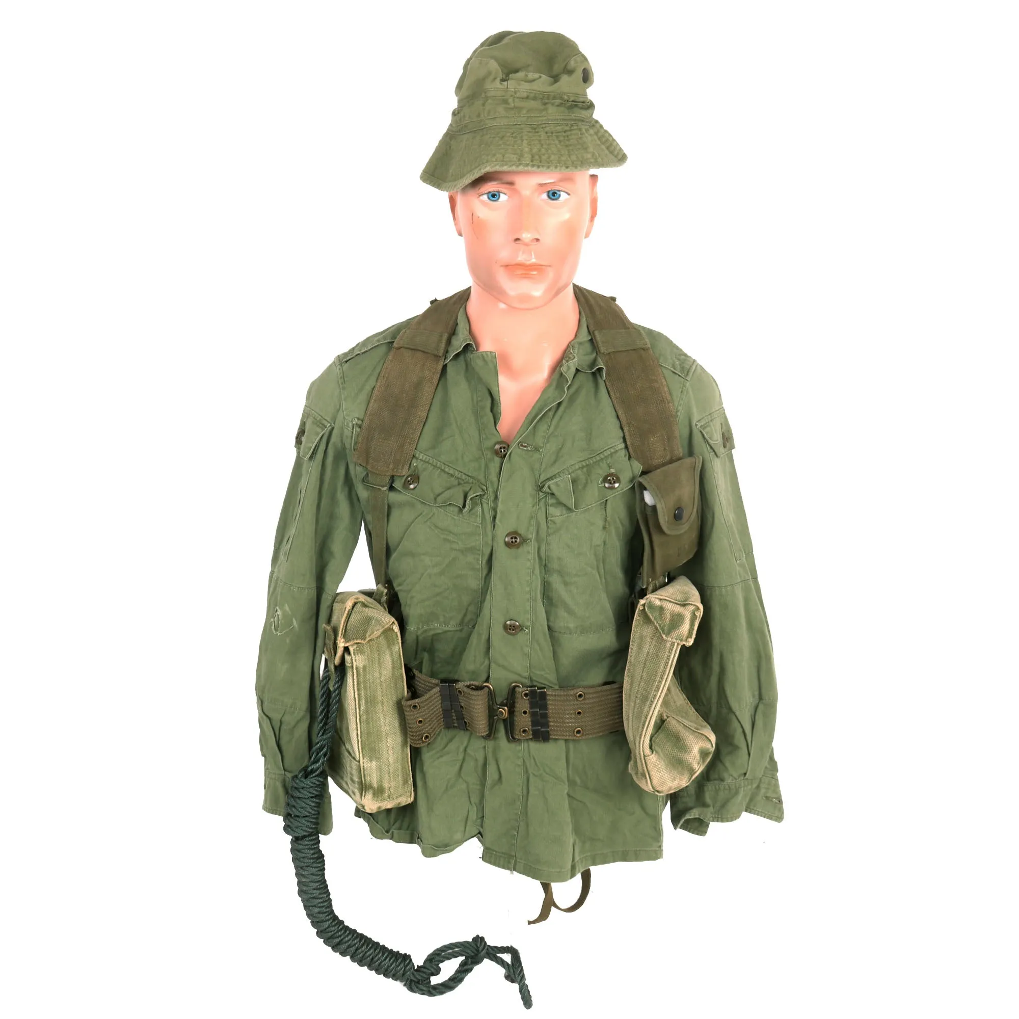 Original Australian Vietnam War Uniform and Load Bearing Equipment LBE Set Featuring “Pixie Greens” Fatigues