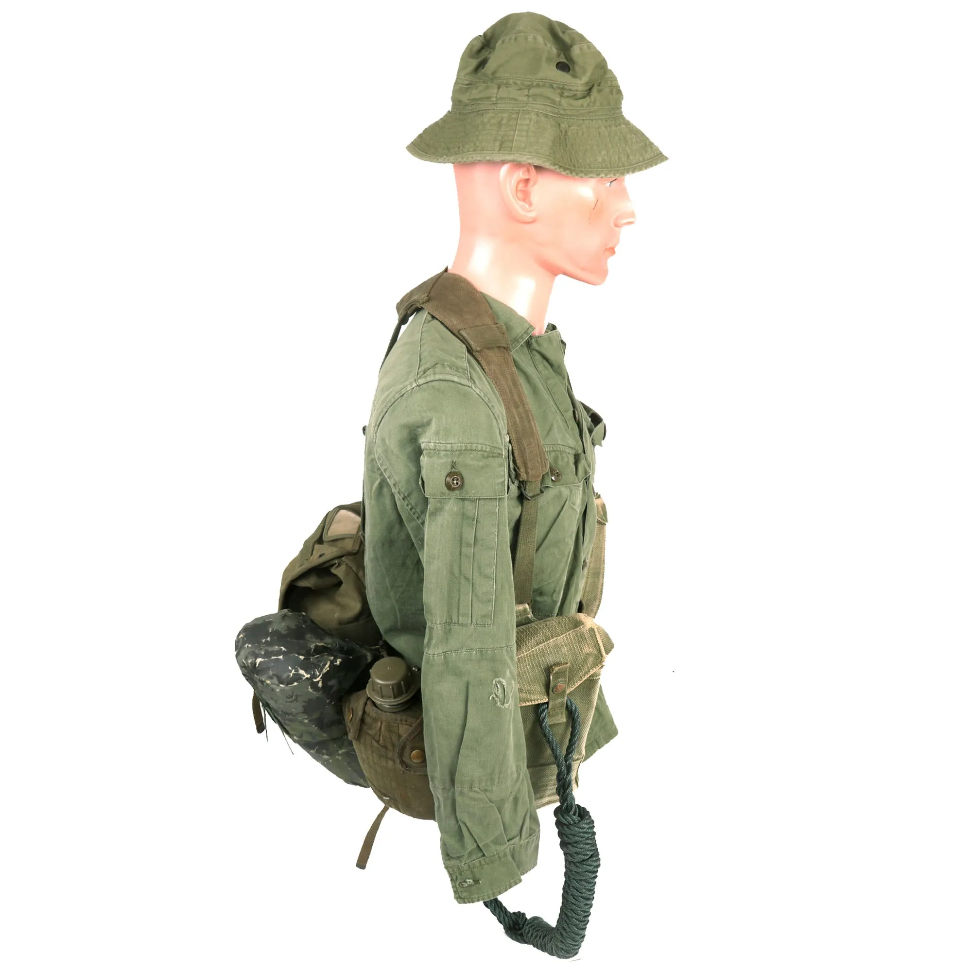 Original Australian Vietnam War Uniform and Load Bearing Equipment LBE Set Featuring “Pixie Greens” Fatigues