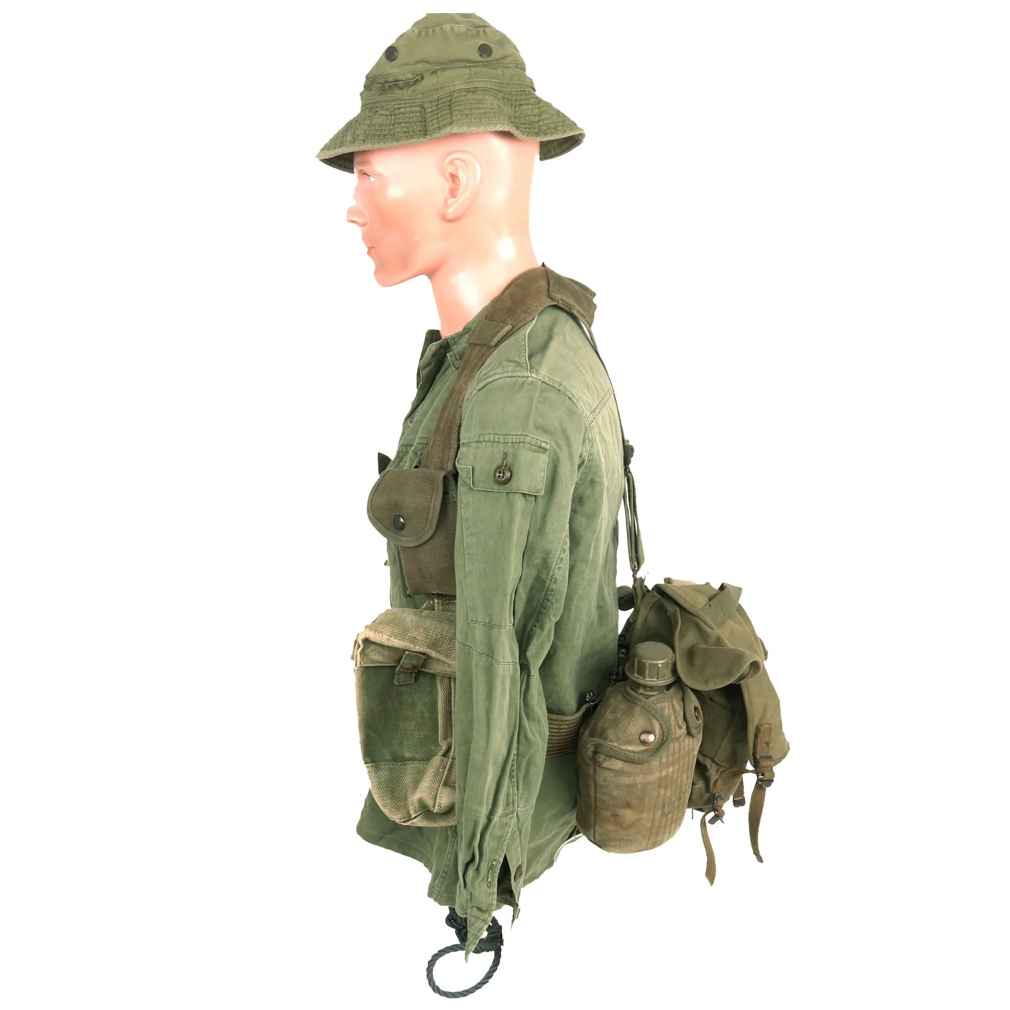 Original Australian Vietnam War Uniform and Load Bearing Equipment LBE Set Featuring “Pixie Greens” Fatigues