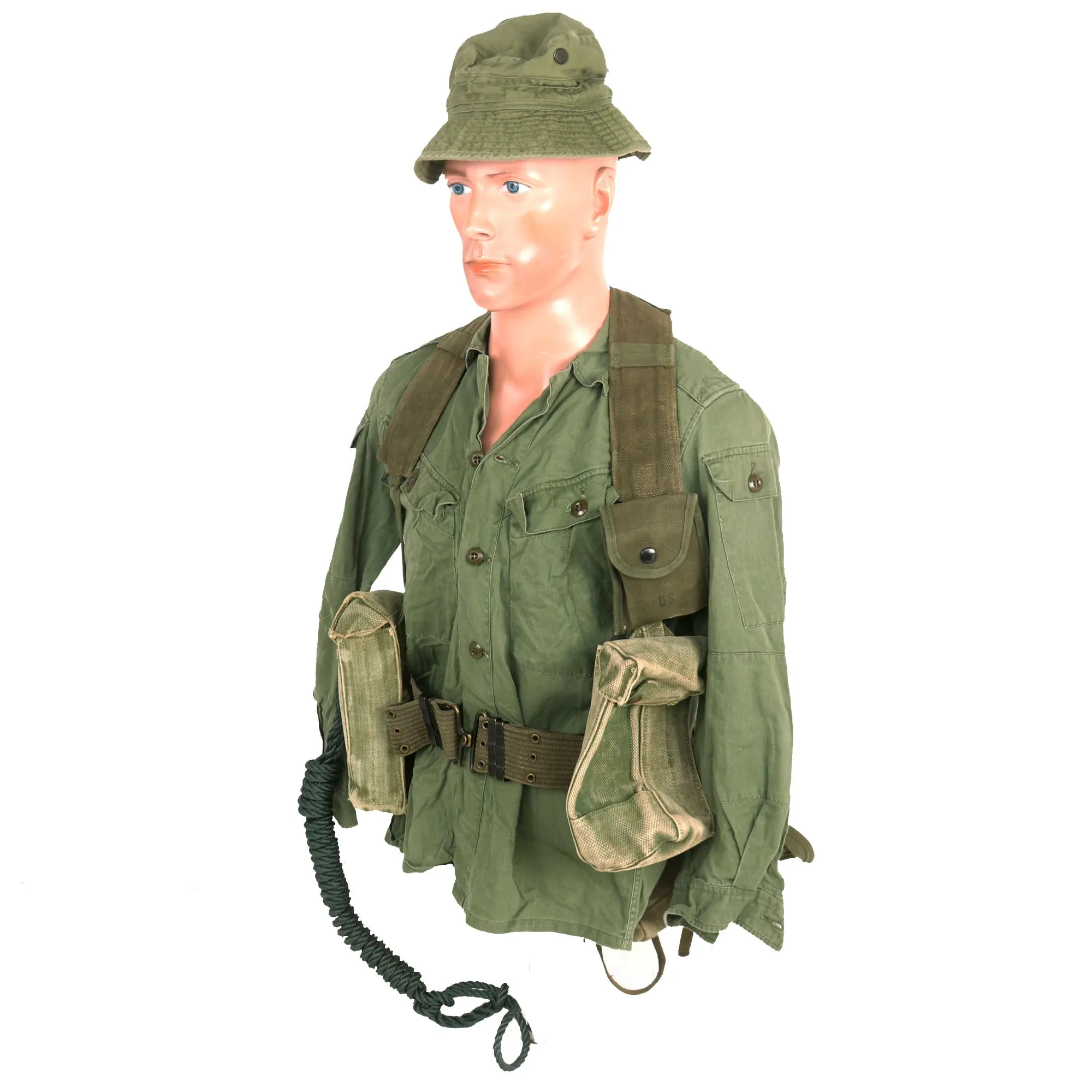 Original Australian Vietnam War Uniform and Load Bearing Equipment LBE Set Featuring “Pixie Greens” Fatigues