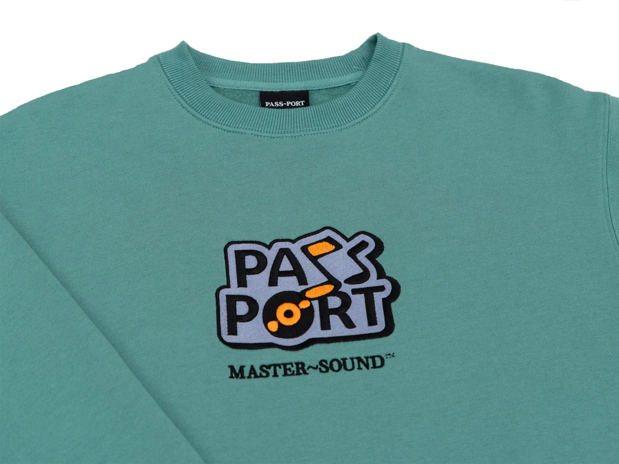 Passport Master-Sound Embroidered Sweater 'Washed Out Teal'