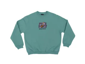 Passport Master-Sound Embroidered Sweater 'Washed Out Teal'