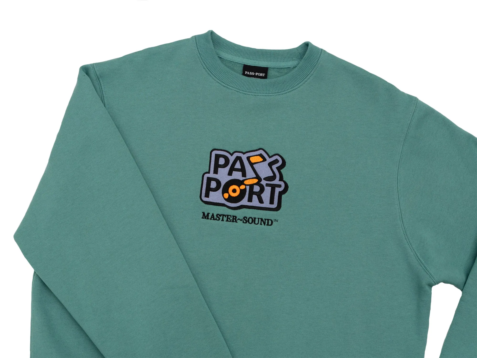 Passport Master-Sound Embroidered Sweater 'Washed Out Teal'