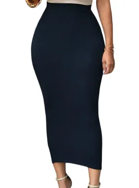 Pencil Skirt Black High waist Skirts