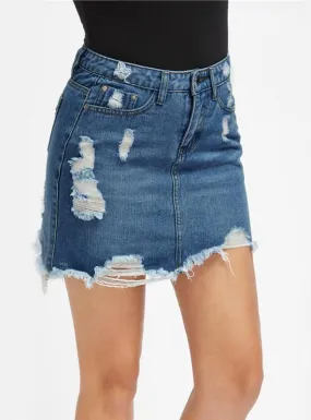 Pencil Skirt Blue Denim Women Casual Mini Summer Skirts