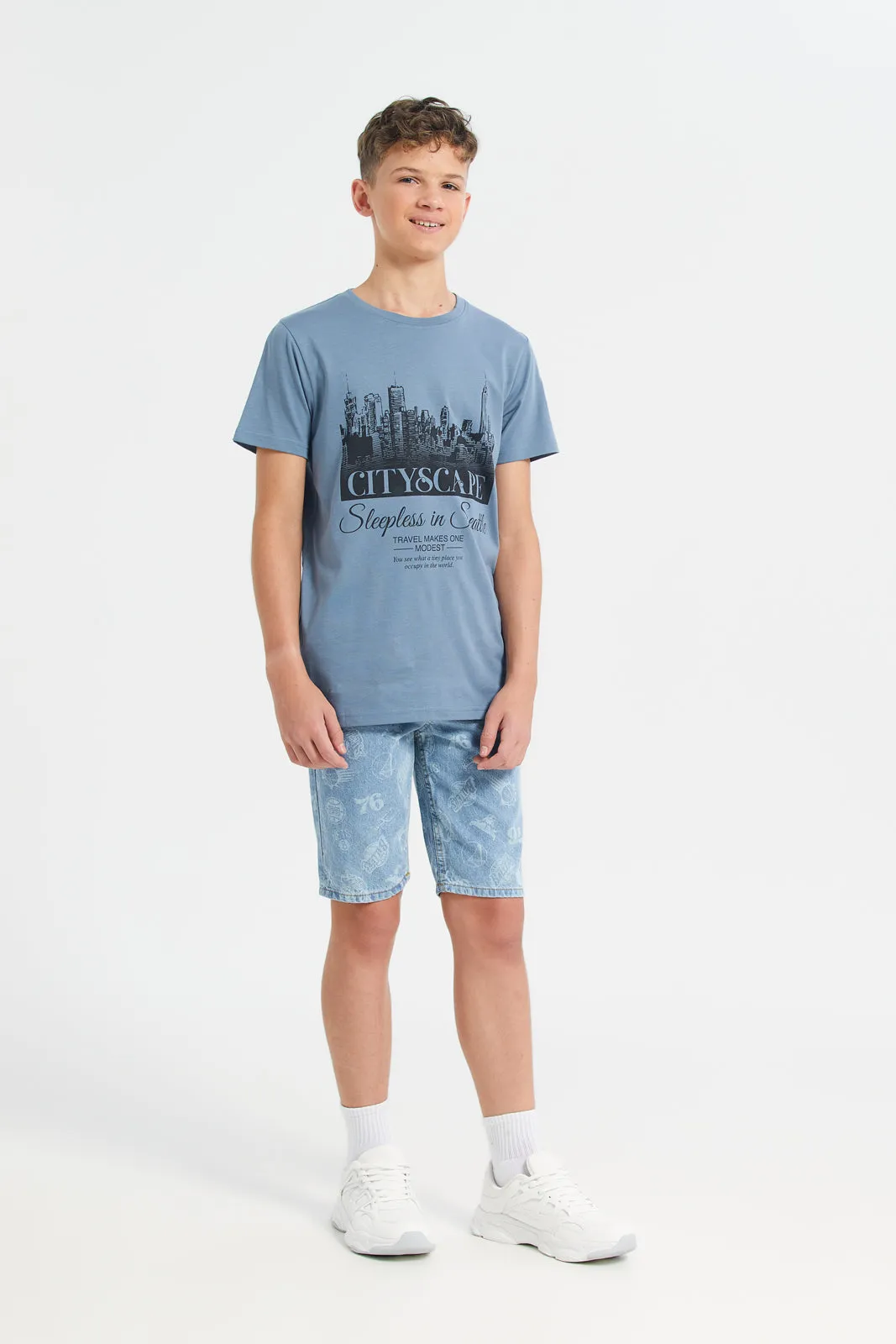 Pet Blue Short Sleeve Graphic Tee