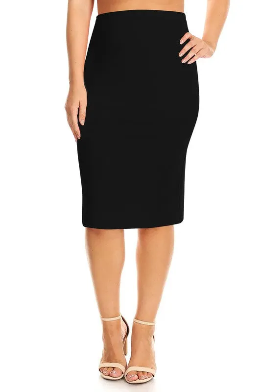 Plus Knee Length Pencil Skirt