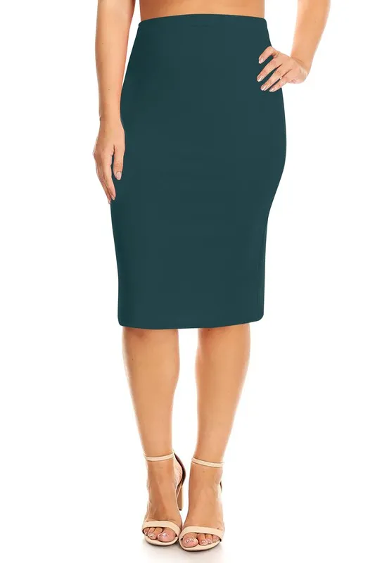 Plus Knee Length Pencil Skirt