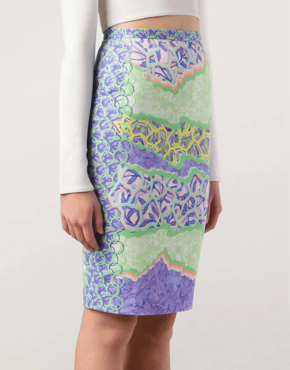 Printed Pencil Skirt