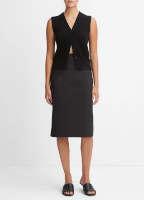 Pull-On Pencil Skirt in Black