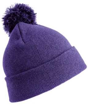 Purple - Junior pom pom beanie