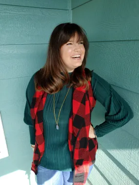 Red & Black Buffalo Plaid Vest