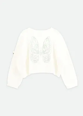 Roberta Cropped Jumper with Wings Snowdrop