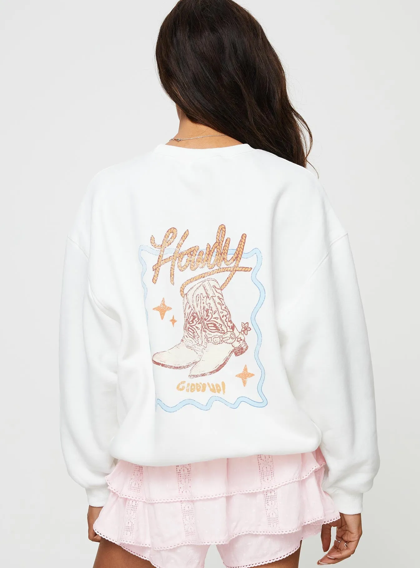 Roped In Crew Neck Sweatshirt White