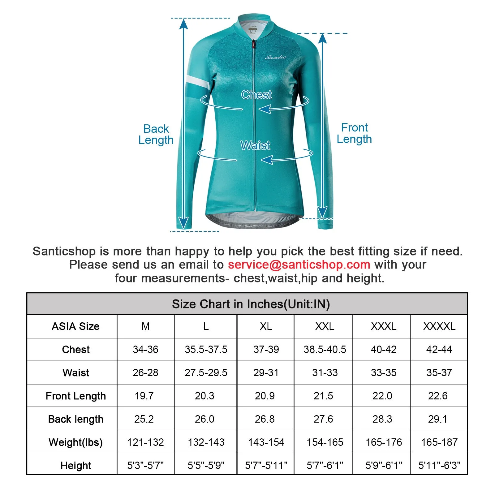 Santic Afra Blue Women Jersey Long Sleeve