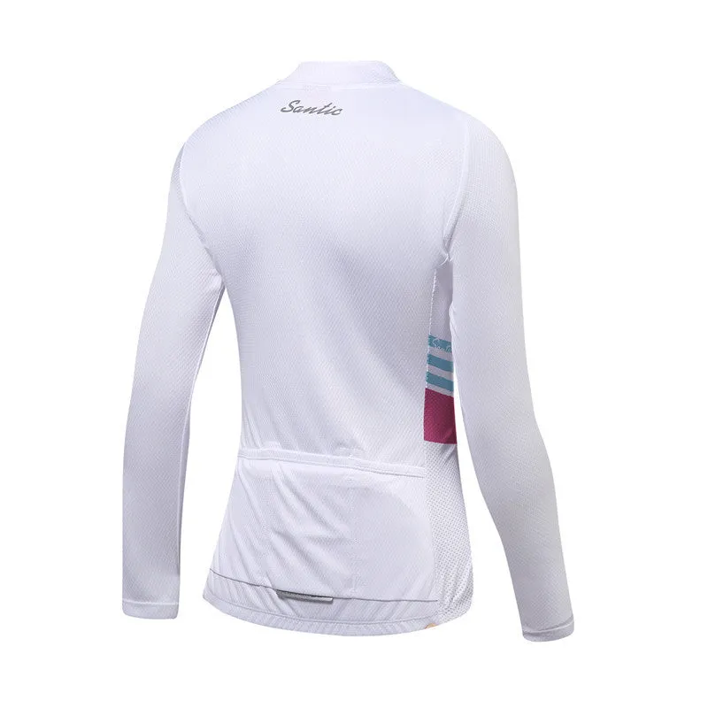 Santic Olivia White Women Jersey Long Sleeve