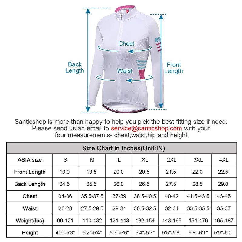 Santic Olivia White Women Jersey Long Sleeve