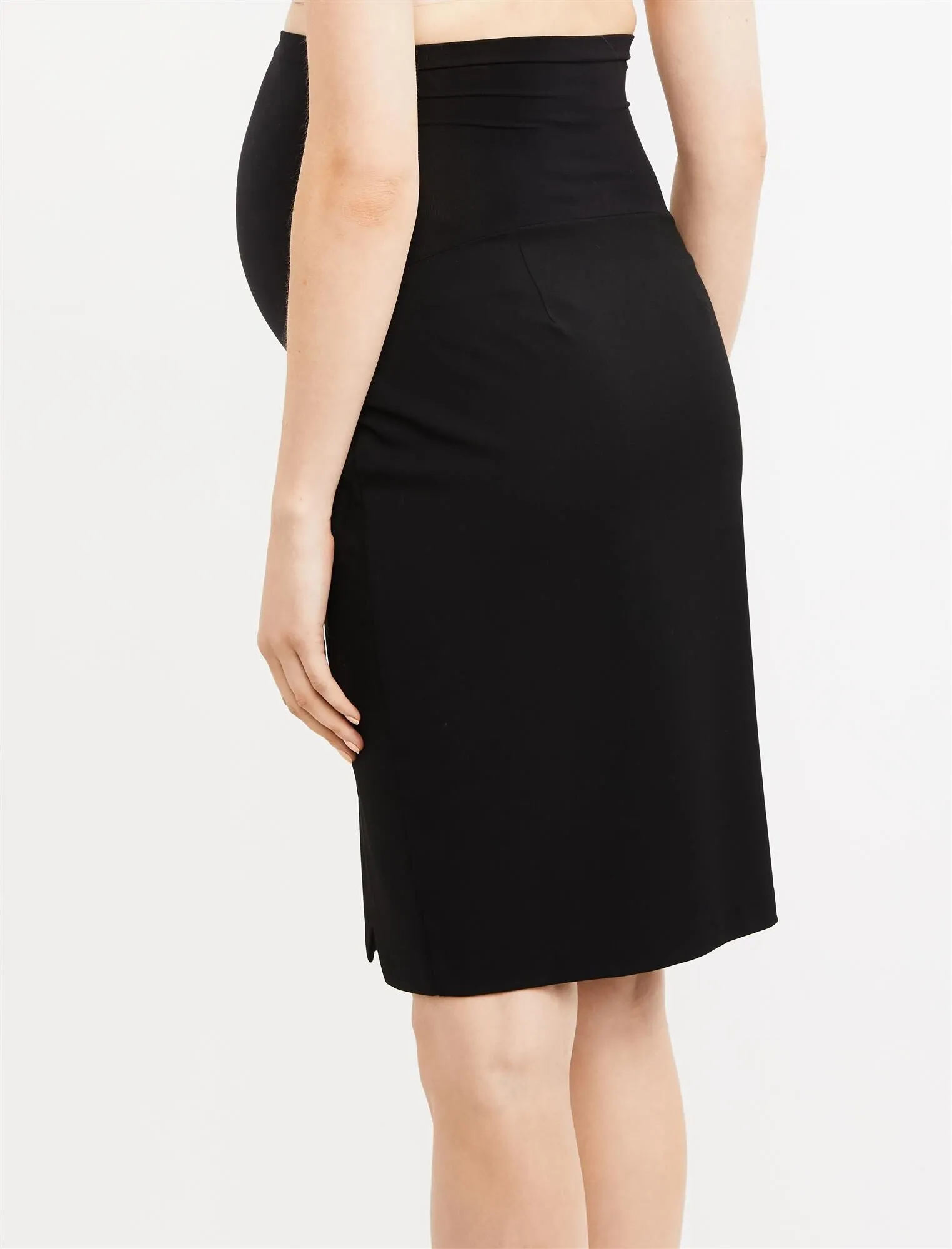 Secret Fit Belly Suiting Pencil Fit Maternity Skirt in Black