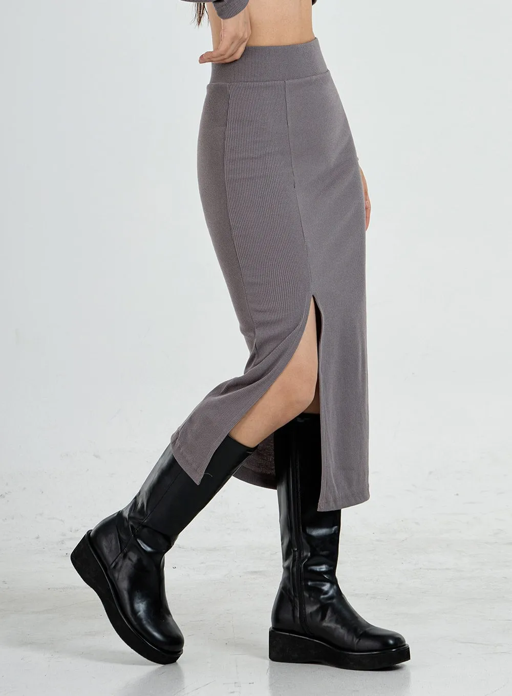 Side Cut Long Pencil Skirt CO13