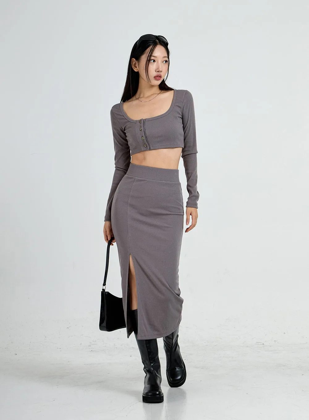 Side Cut Long Pencil Skirt CO13