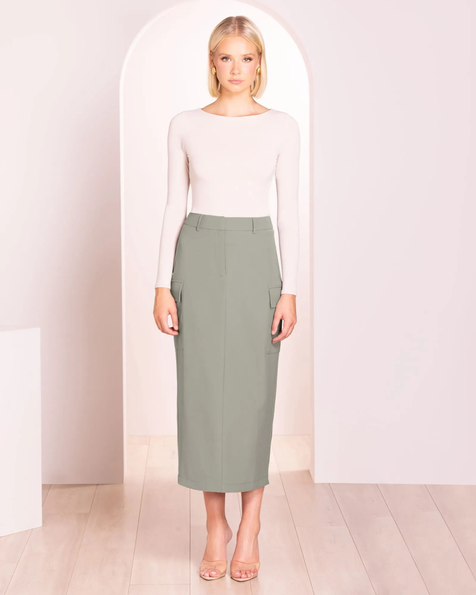 Siela Cargo Midi Skirt