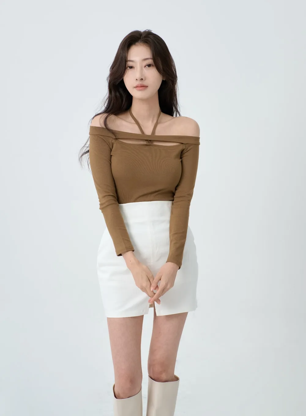 Simple High Waist Pencil Mini Skirt IO19