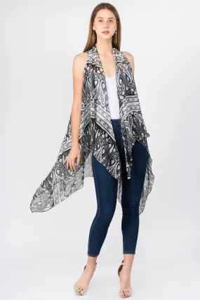 SN-1C23 chiffon paisley design vest