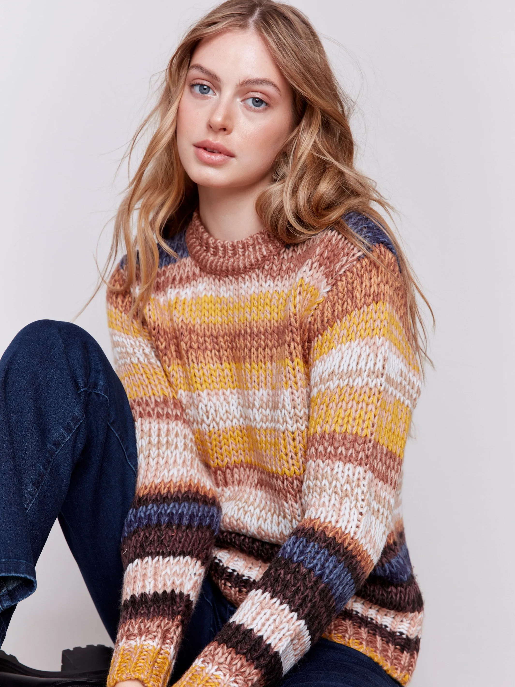 Space Dye Yarn Sweater - Amber