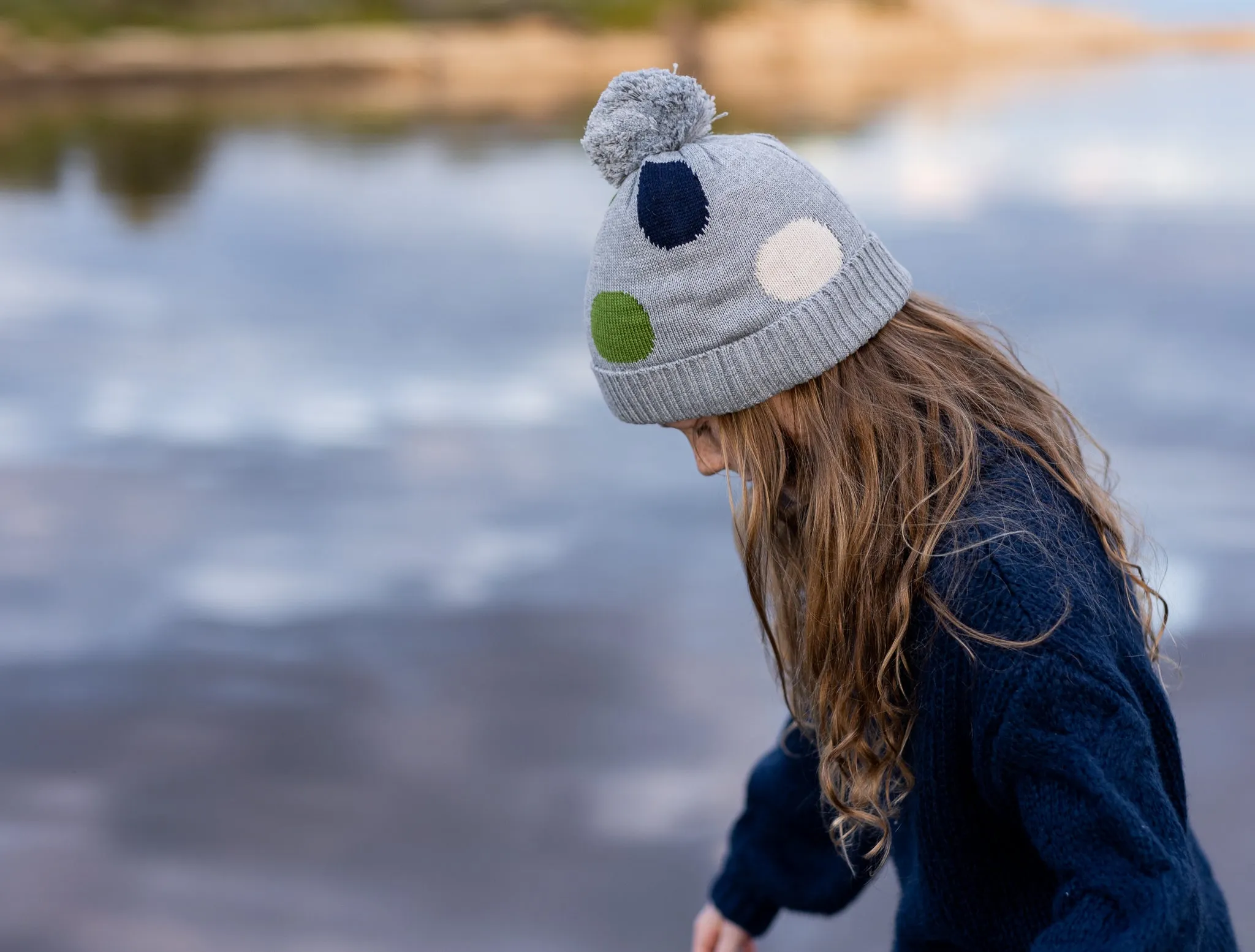 Spots Merino Beanie Grey