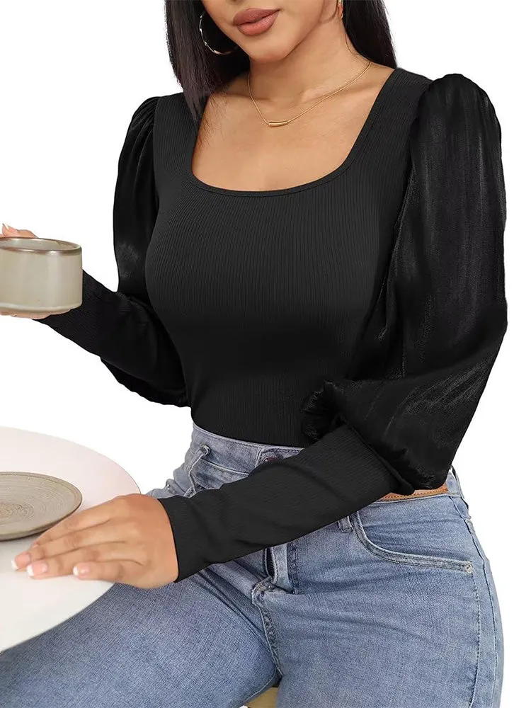 Square Neck Puff Sleeve Top