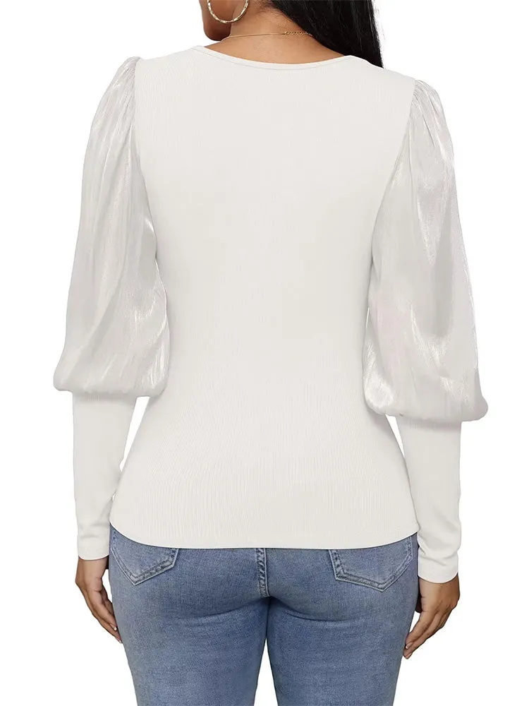 Square Neck Puff Sleeve Top