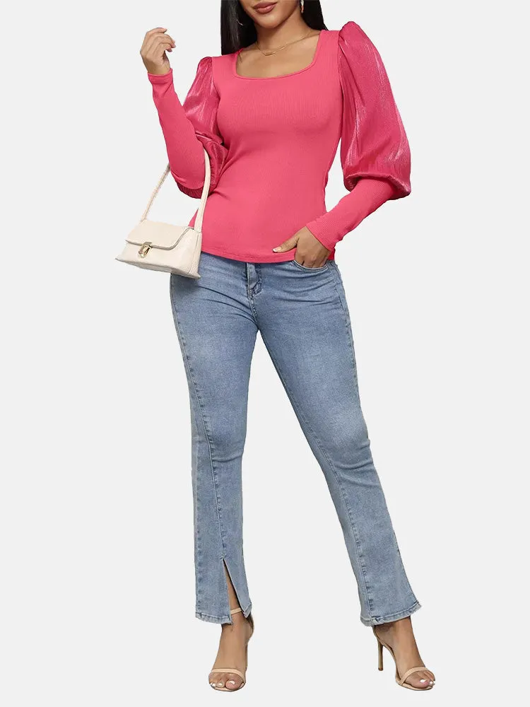 Square Neck Puff Sleeve Top