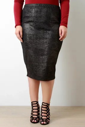 Subtle Shimmer High Waist Pencil Skirt