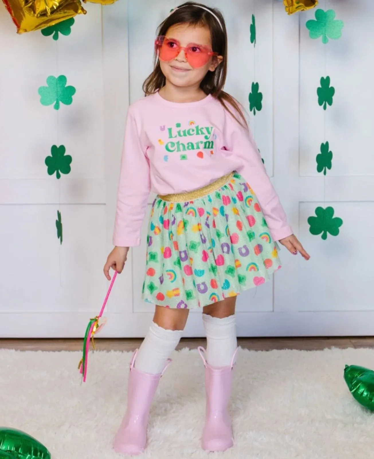 Sweet Wink Girls LUCKY CHARM St Patricks Day Tutu Skirt