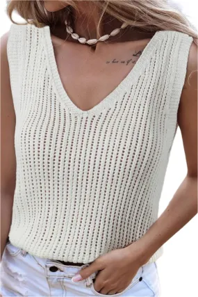 TEEK - V-Neck Wide Strap Knit Vest