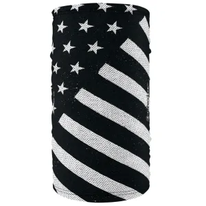 TF091 Motley TubeÂ® Fleece Lined Polyester, Black and White Flag