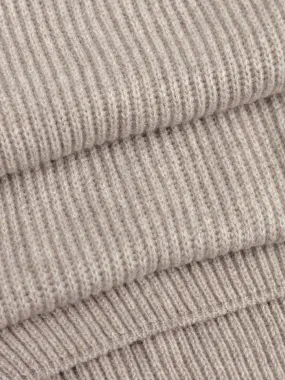 The Cashmere Ribbed Scarf - Pebble