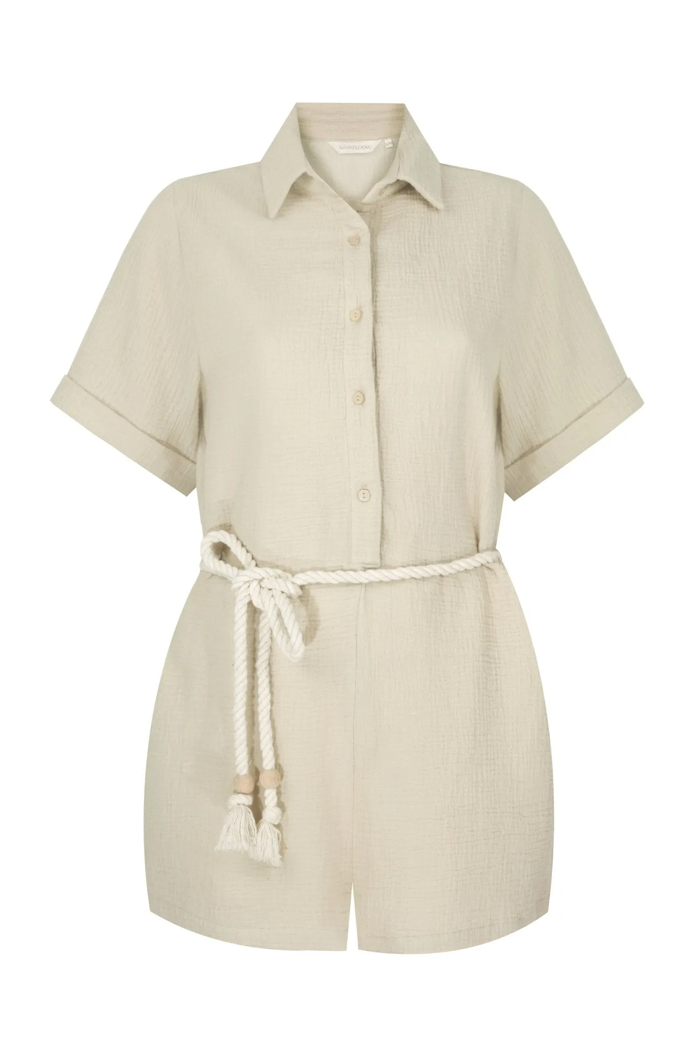 THE HAND LOOM Mia Romper - Oatmeal